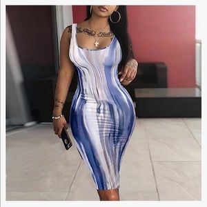 Tie Dye Sleeveless Tank Top Dress for Women